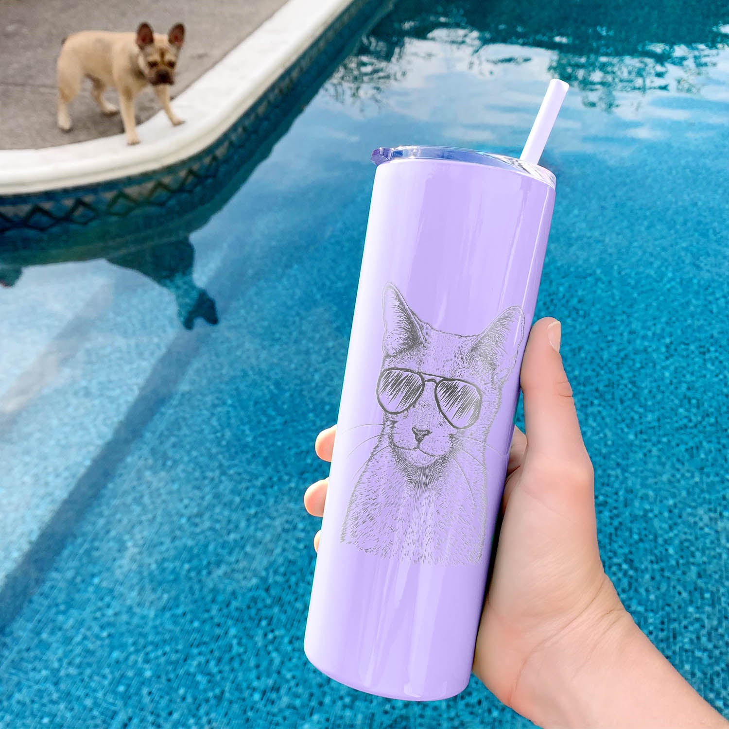 Blue the Russian Shorthair Cat - 20oz Skinny Tumbler