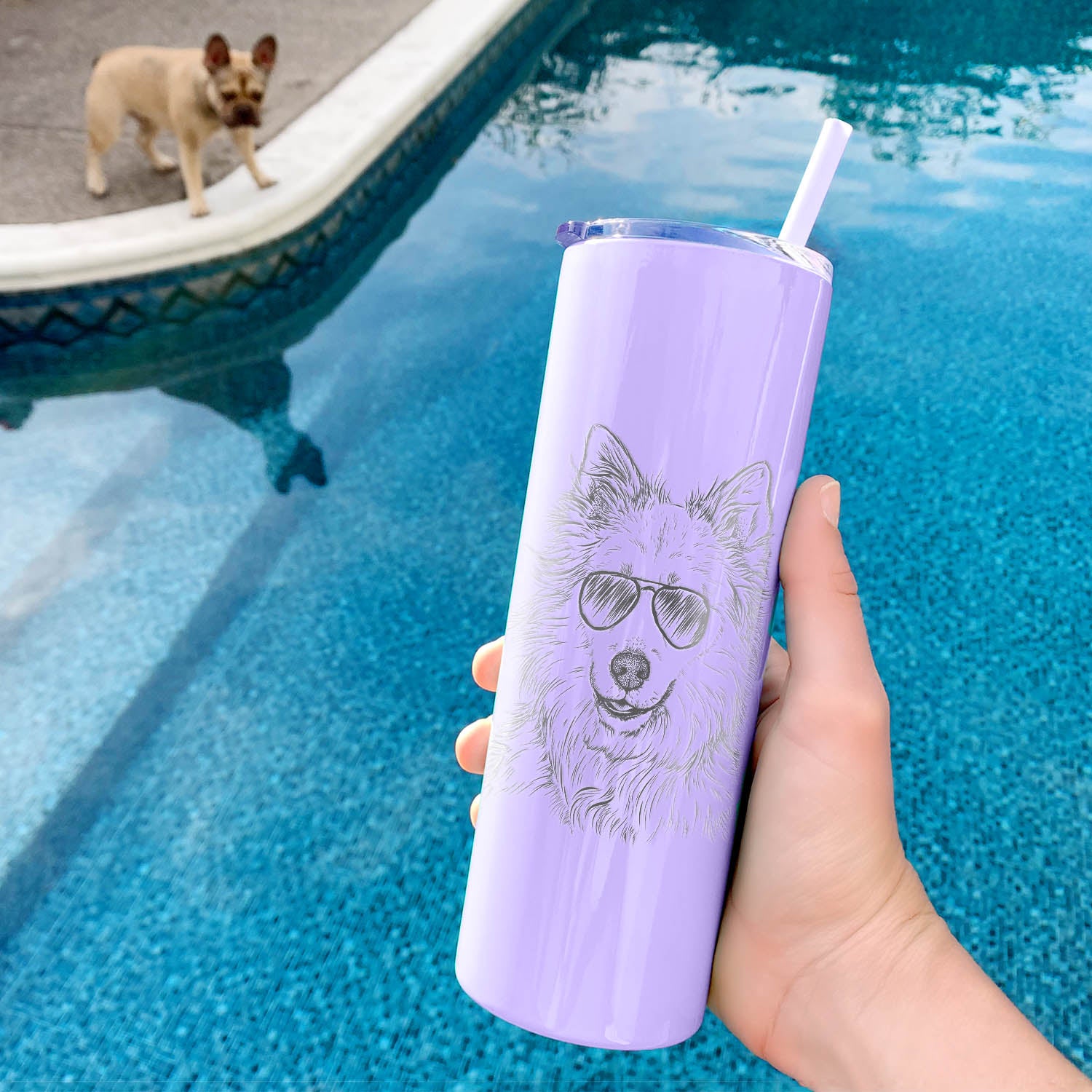 Chia the Samoyed/Husky Mix - 20oz Skinny Tumbler