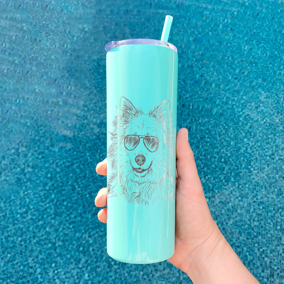 Chia the Samoyed/Husky Mix - 20oz Skinny Tumbler