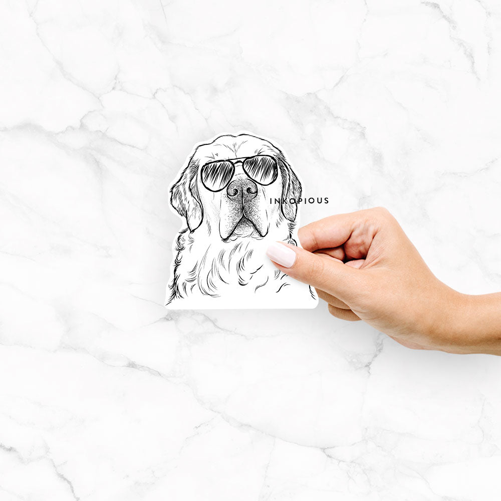 Hank the Irish Cream Golden Retriever - Decal Sticker