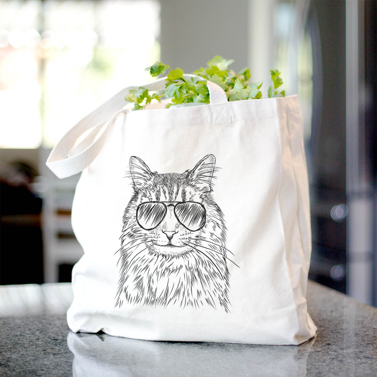 Oliver Fluff the Maine Coon Mix Cat - Tote Bag