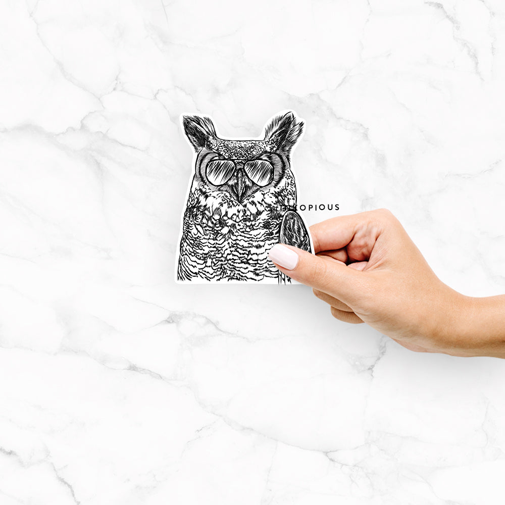 Ozwald the Grey Horned Owl - Decal Sticker