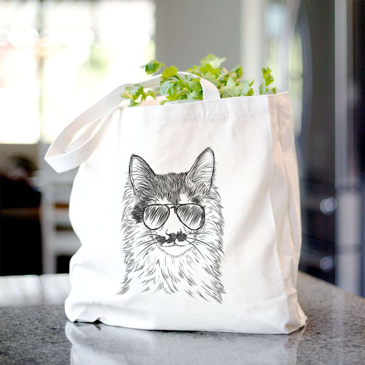 Stache the Longhaired Mustache - Tote Bag