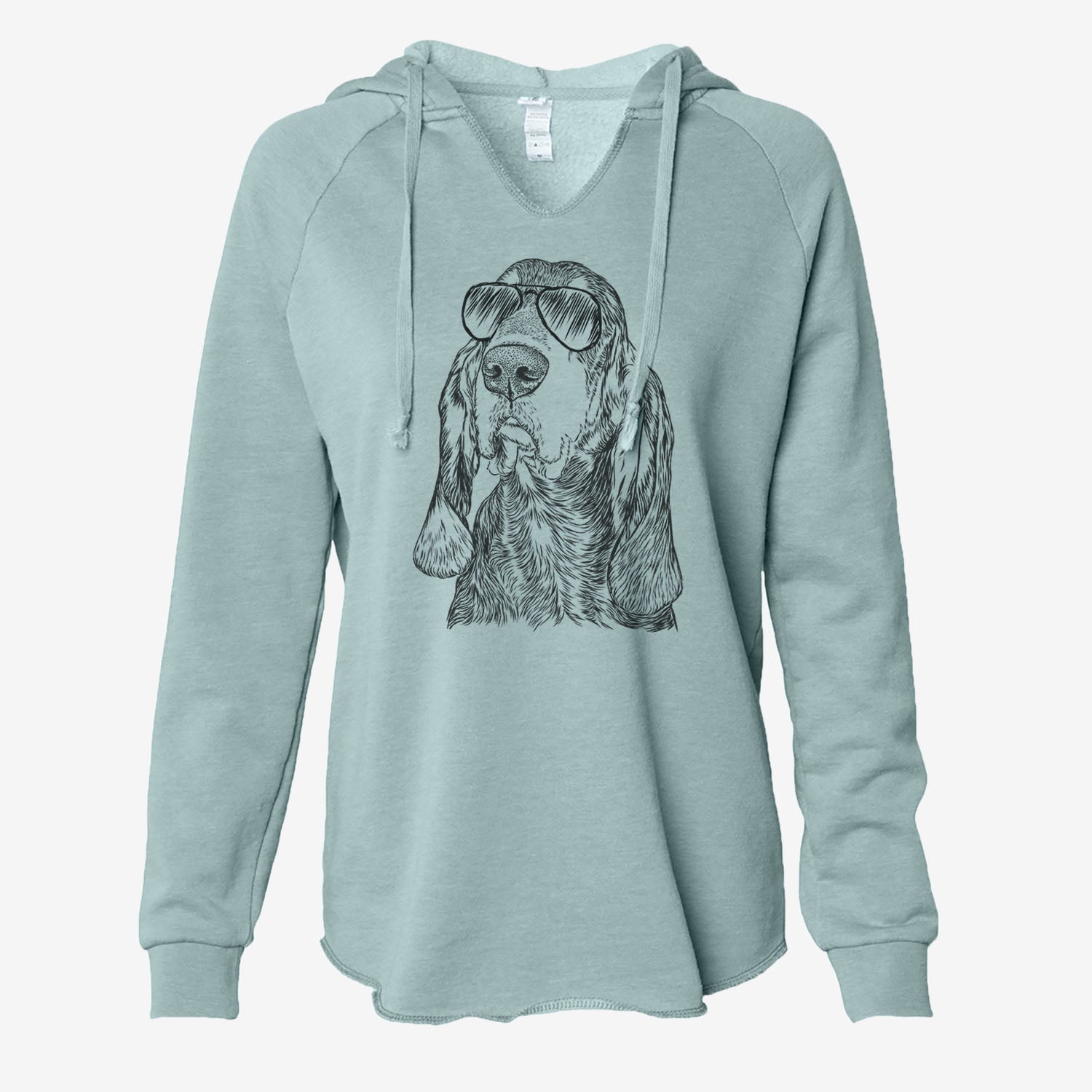 Stu the Black and Tan Coonhound - Cali Wave Hooded Sweatshirt