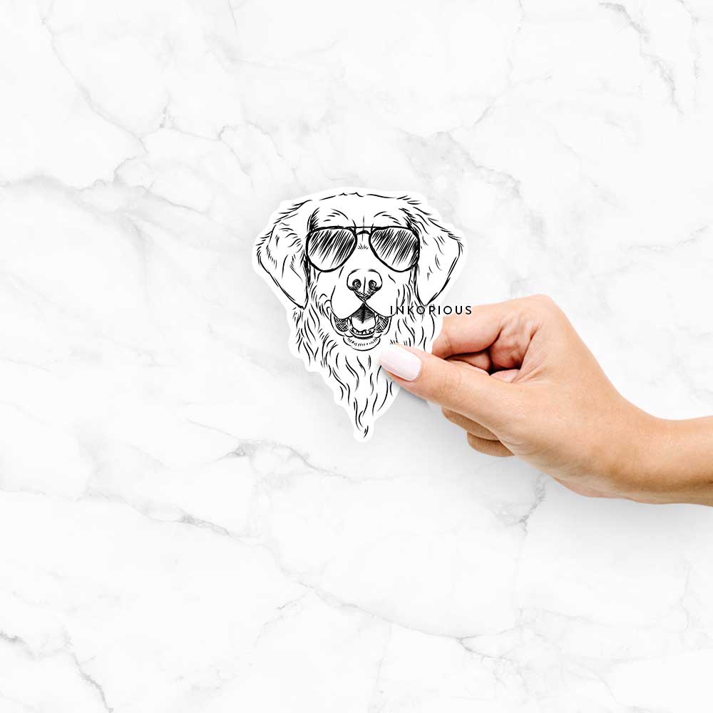 Toby the Golden Retriever - Decal Sticker