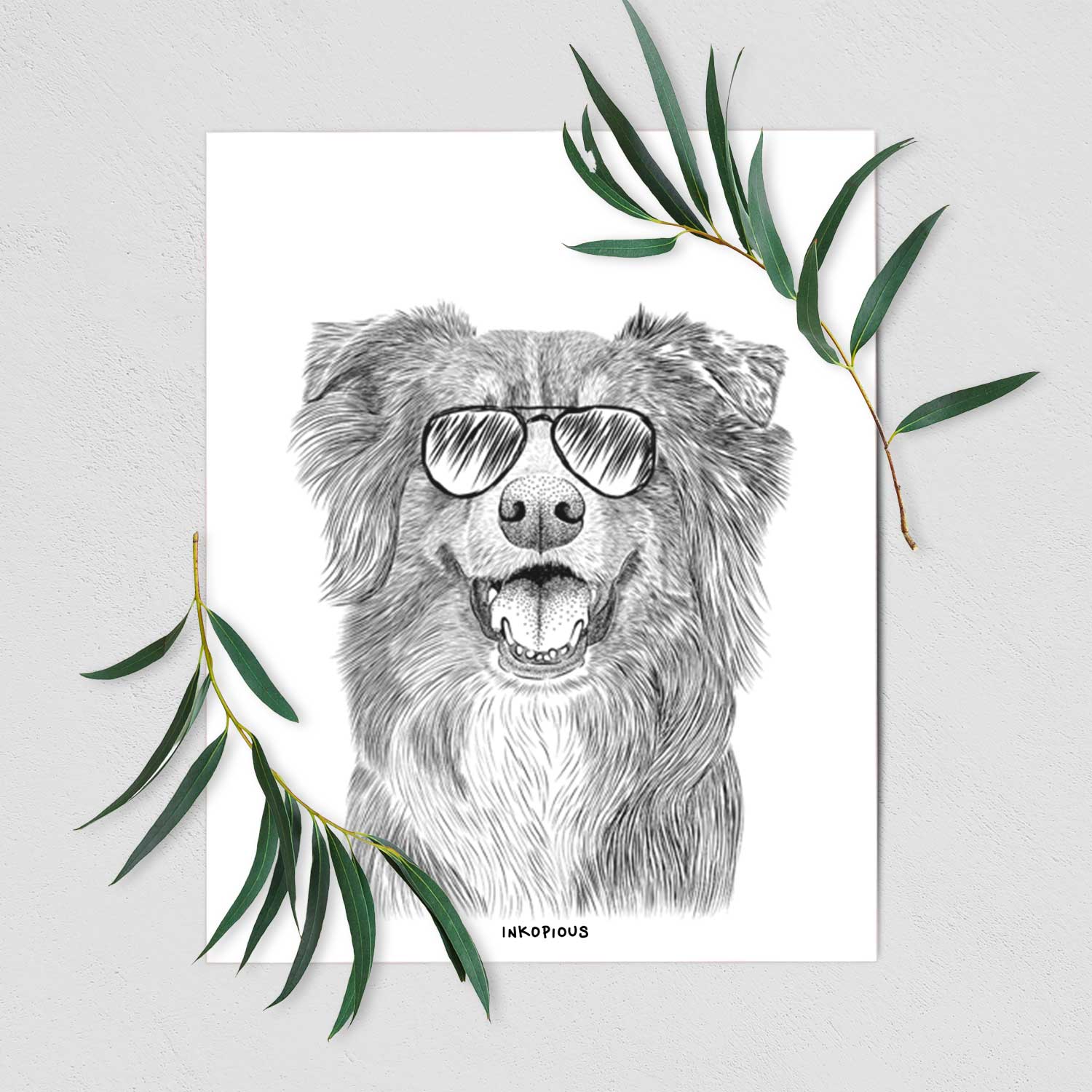 Aussie Parker the Australian Shepherd Art Print