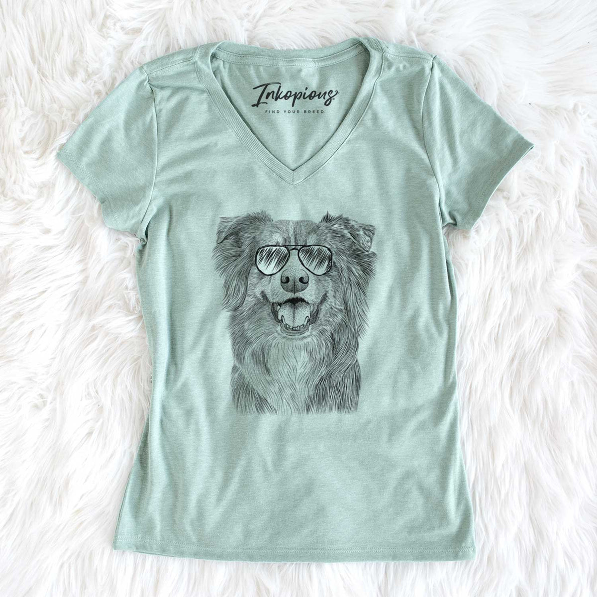 Aviator Aussie Parker the Australian Shepherd - Women's V-neck Shirt