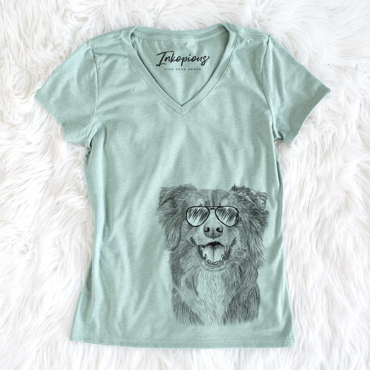 Aviator Aussie Parker the Australian Shepherd - Women's V-neck Shirt