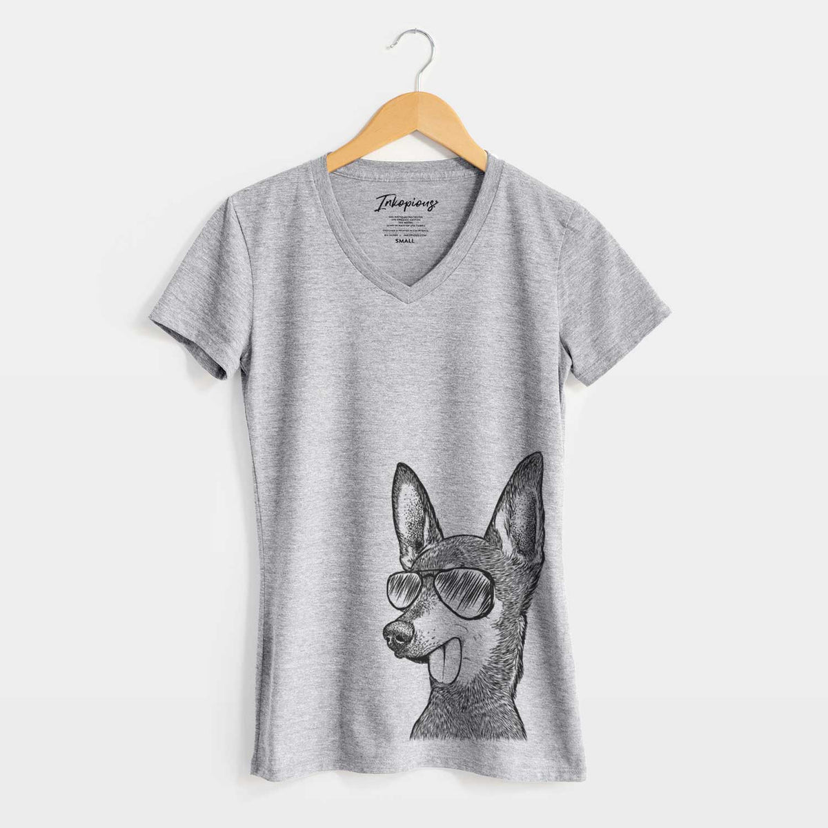 Aviator Aaron the Chihuahua - Women&#39;s V-neck Shirt