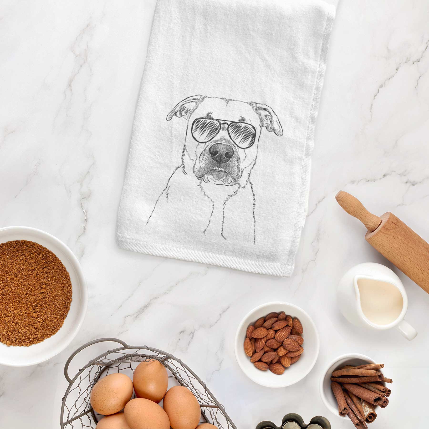 Abby the Boxer Beagle Mix Decorative Hand Towel