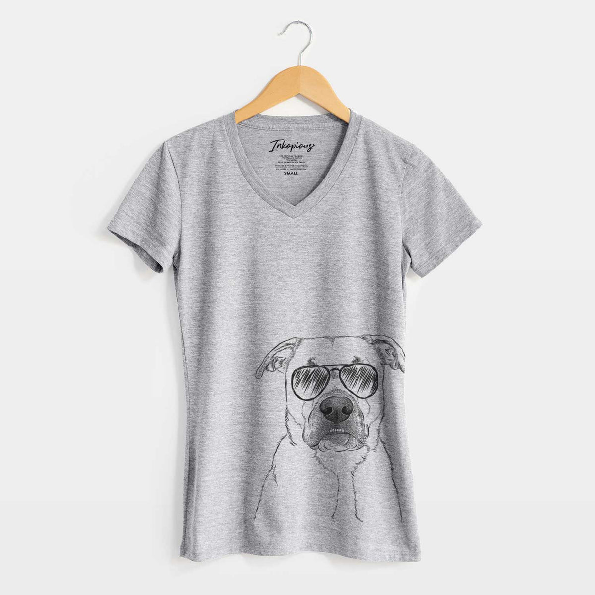 Aviator Abby the Boxer Beagle Mix - Women&#39;s V-neck Shirt