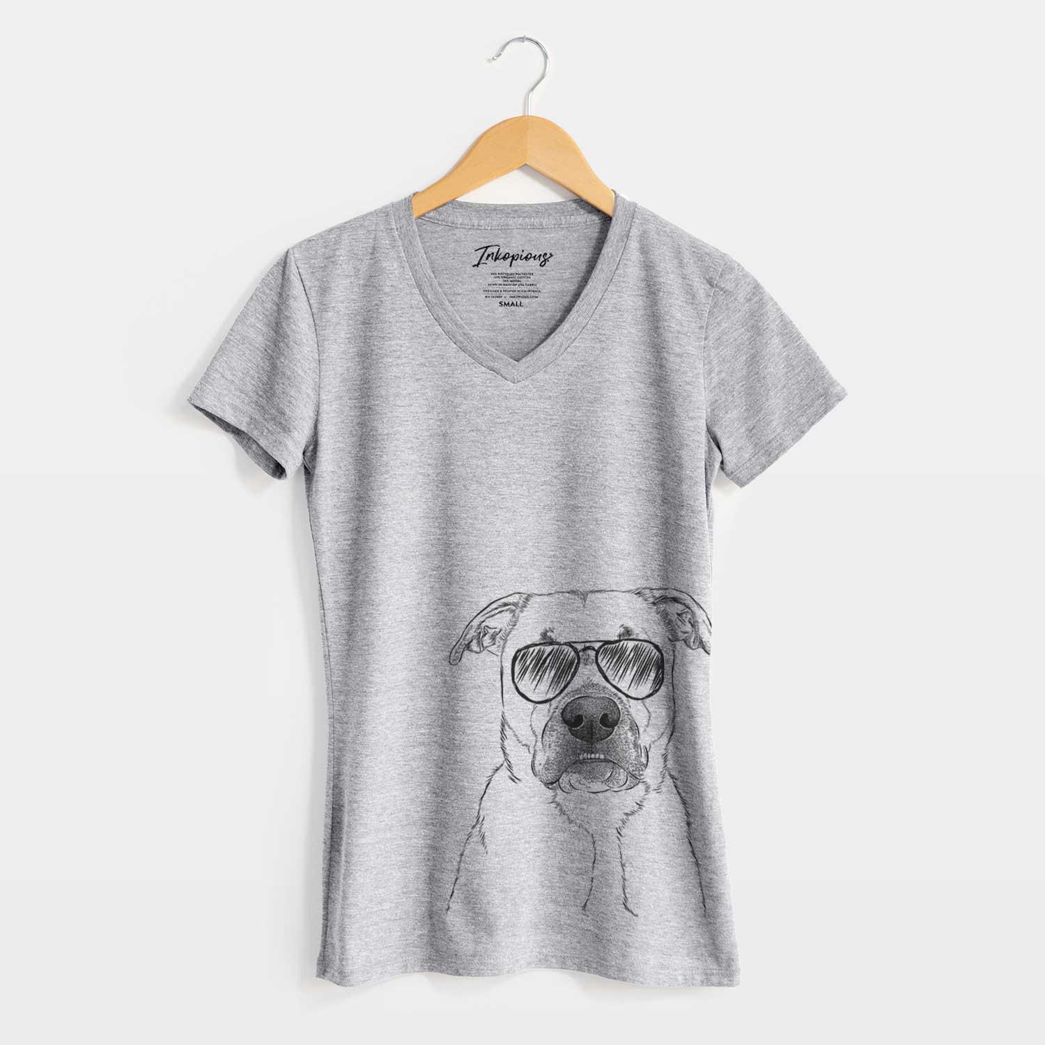 Aviator Abby the Boxer Beagle Mix - Women's V-neck Shirt