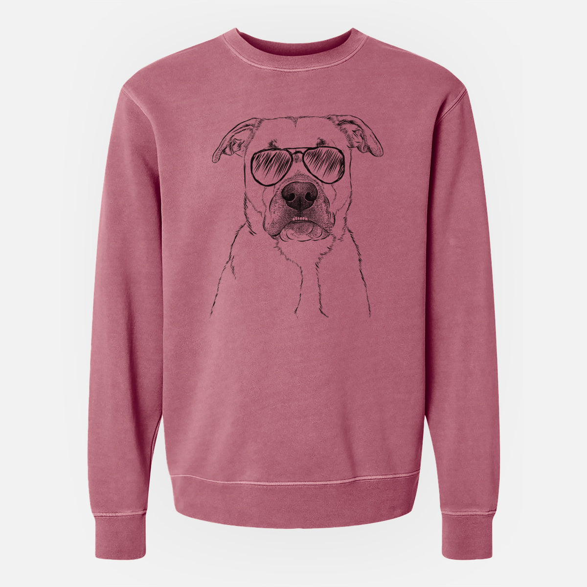 Aviator Abby the Boxer Beagle Mix - Unisex Pigment Dyed Crew Sweatshirt