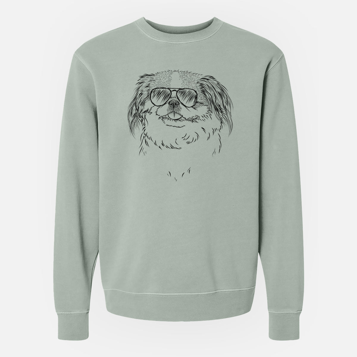 Aviator Abra Bean the Pekingese - Unisex Pigment Dyed Crew Sweatshirt