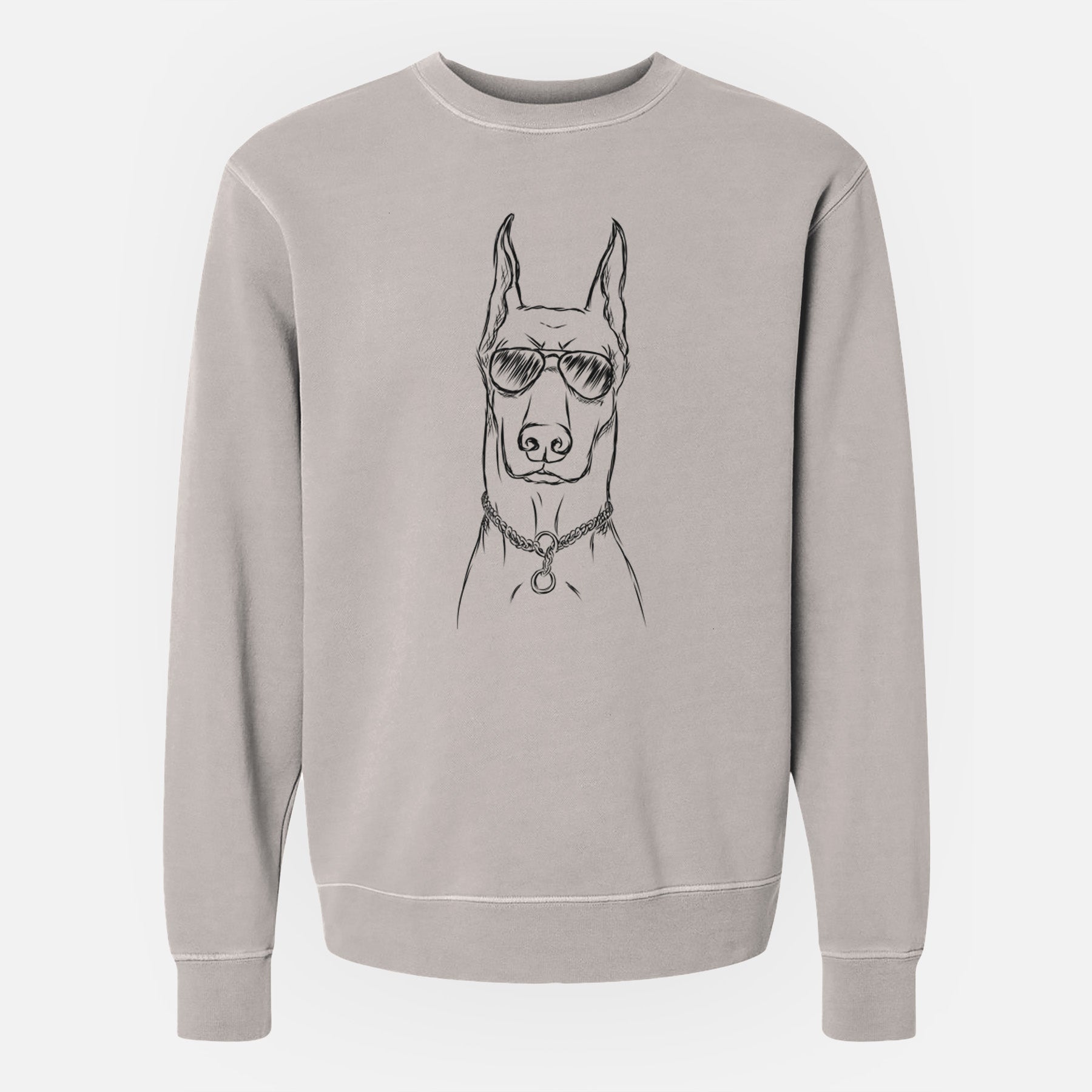 Aviator Ace the Doberman Pinscher - Unisex Pigment Dyed Crew Sweatshirt