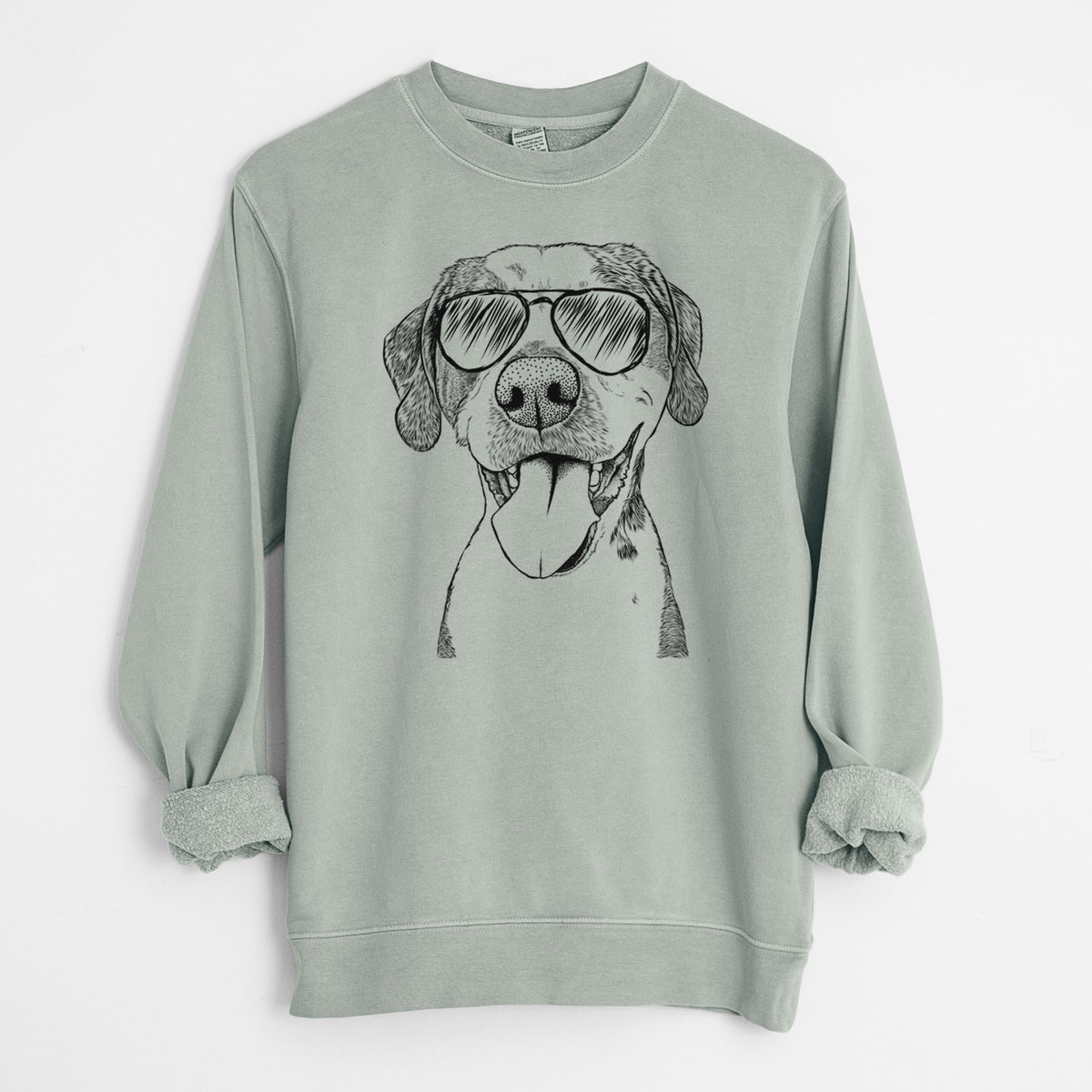 Aviator Ace Boogie the Mixed Breed - Unisex Pigment Dyed Crew Sweatshirt