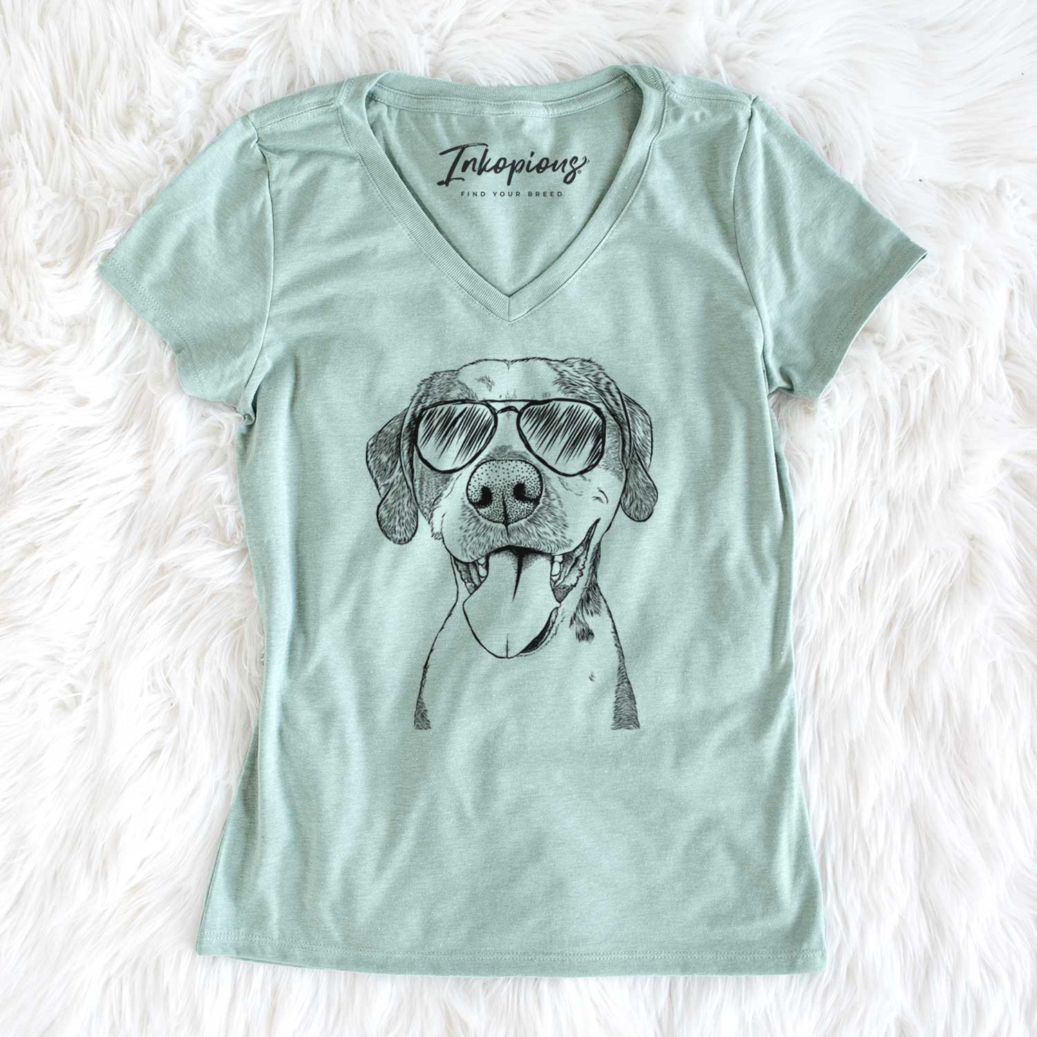 Aviator Ace Boogie the Mixed Breed - Women's V-neck Shirt