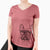 Aviator Acelynn the French Bulldog - Women's V-neck Shirt