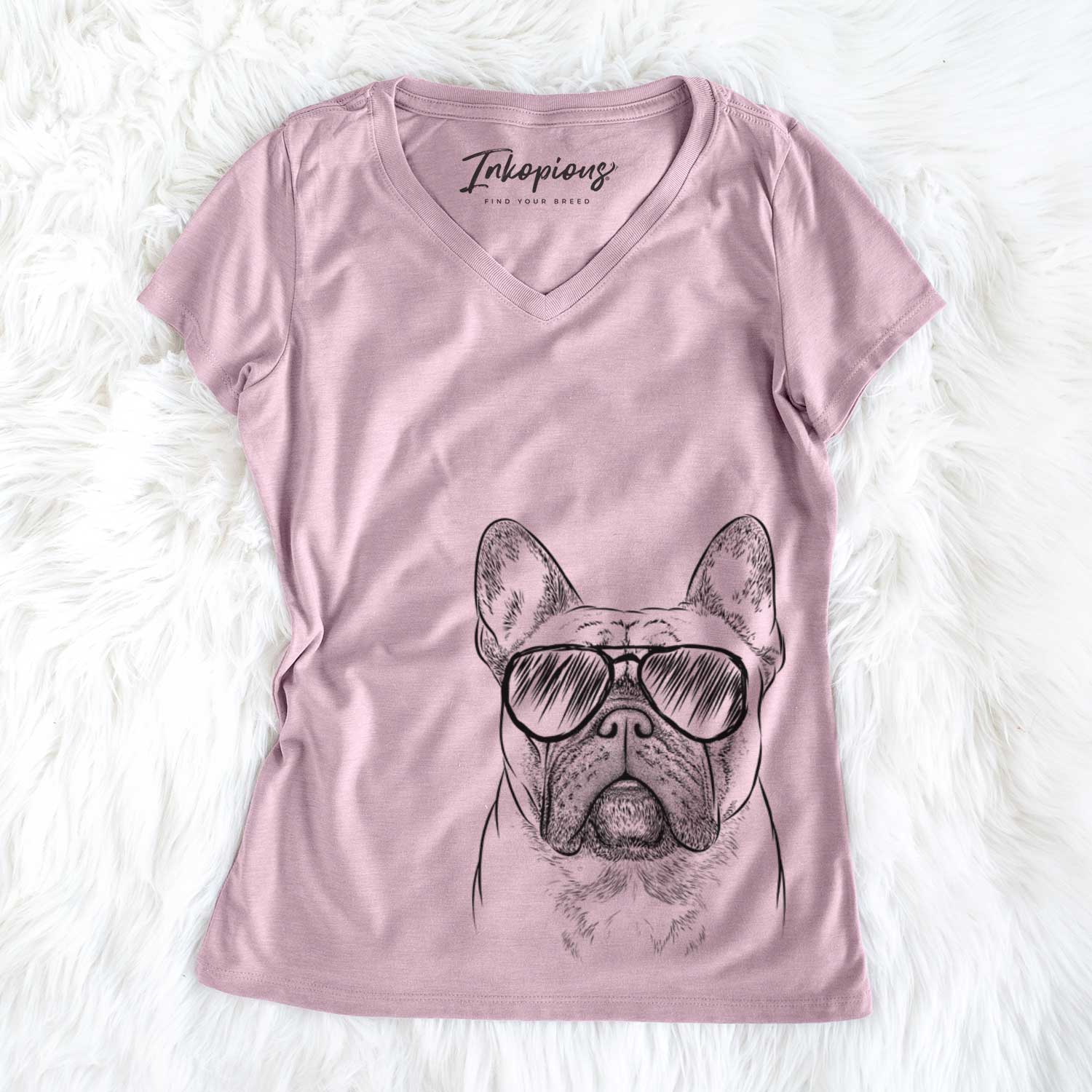 Acelynn the French Bulldog - Women's V-neck Shirt