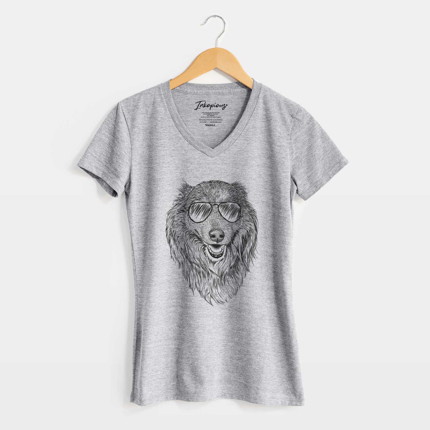 Aviator Addie the Collie Mix - Women's V-neck Shirt