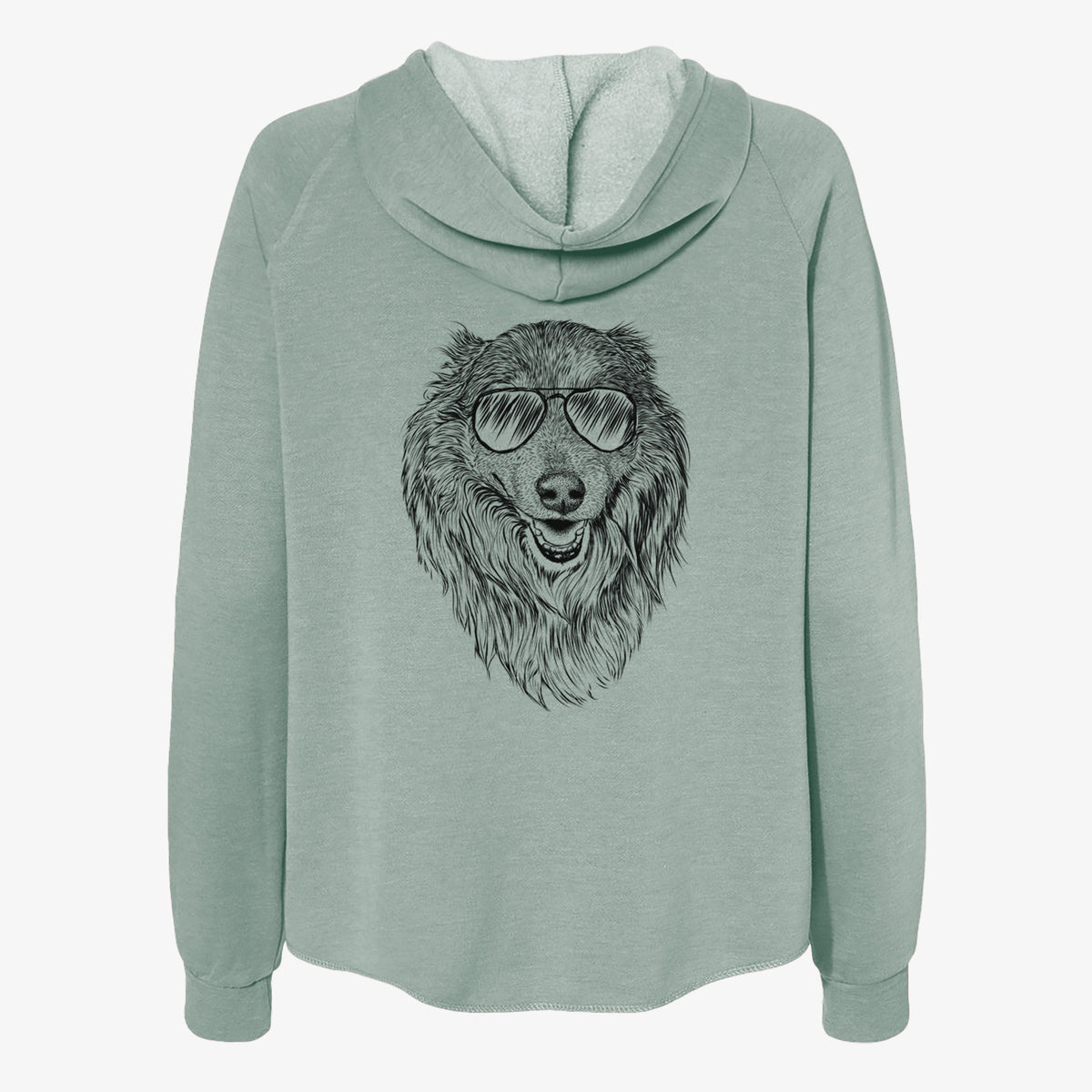 Addie the Collie Mix - Women's Cali Wave Zip-Up Sweatshirt