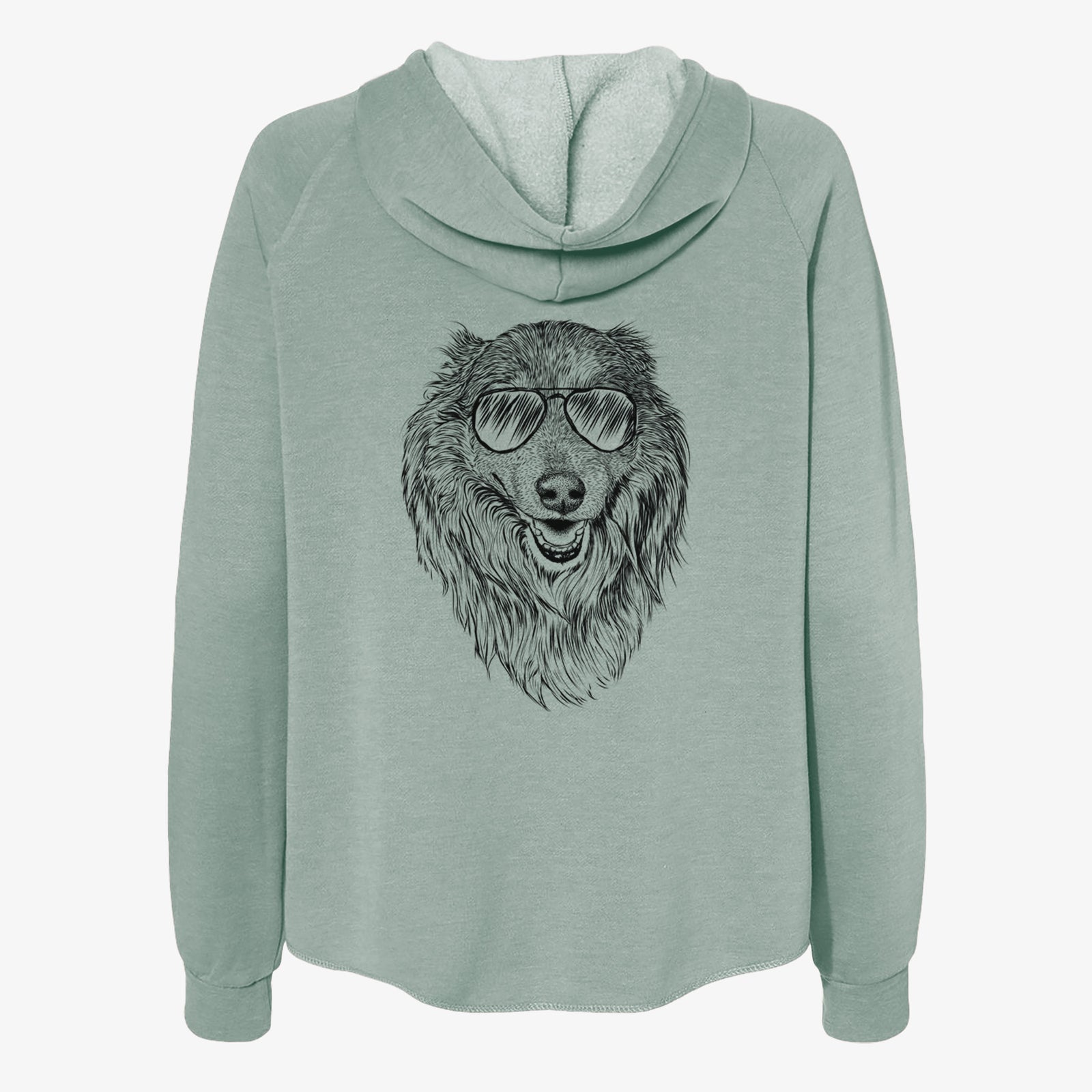 Addie the Collie Mix - Women's Cali Wave Zip-Up Sweatshirt