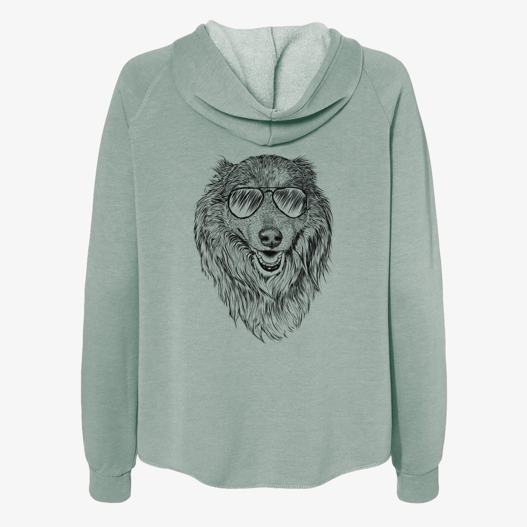 Addie the Collie Mix - Women's Cali Wave Zip-Up Sweatshirt