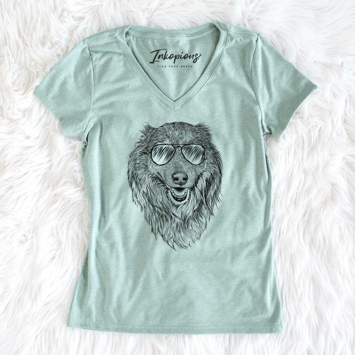 Aviator Addie the Collie Mix - Women's V-neck Shirt