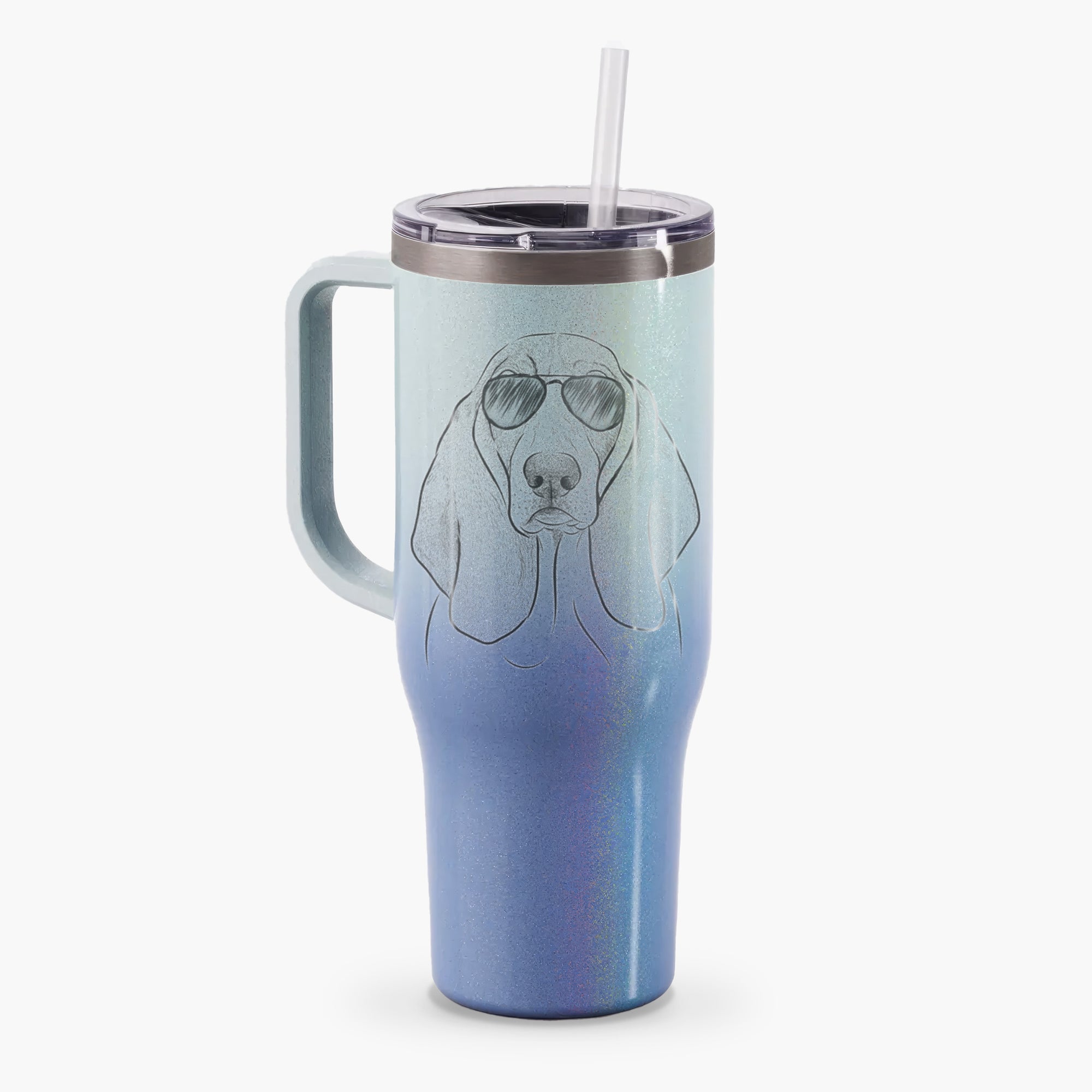 Addison the Basset Hound - 40oz Tumbler with Handle