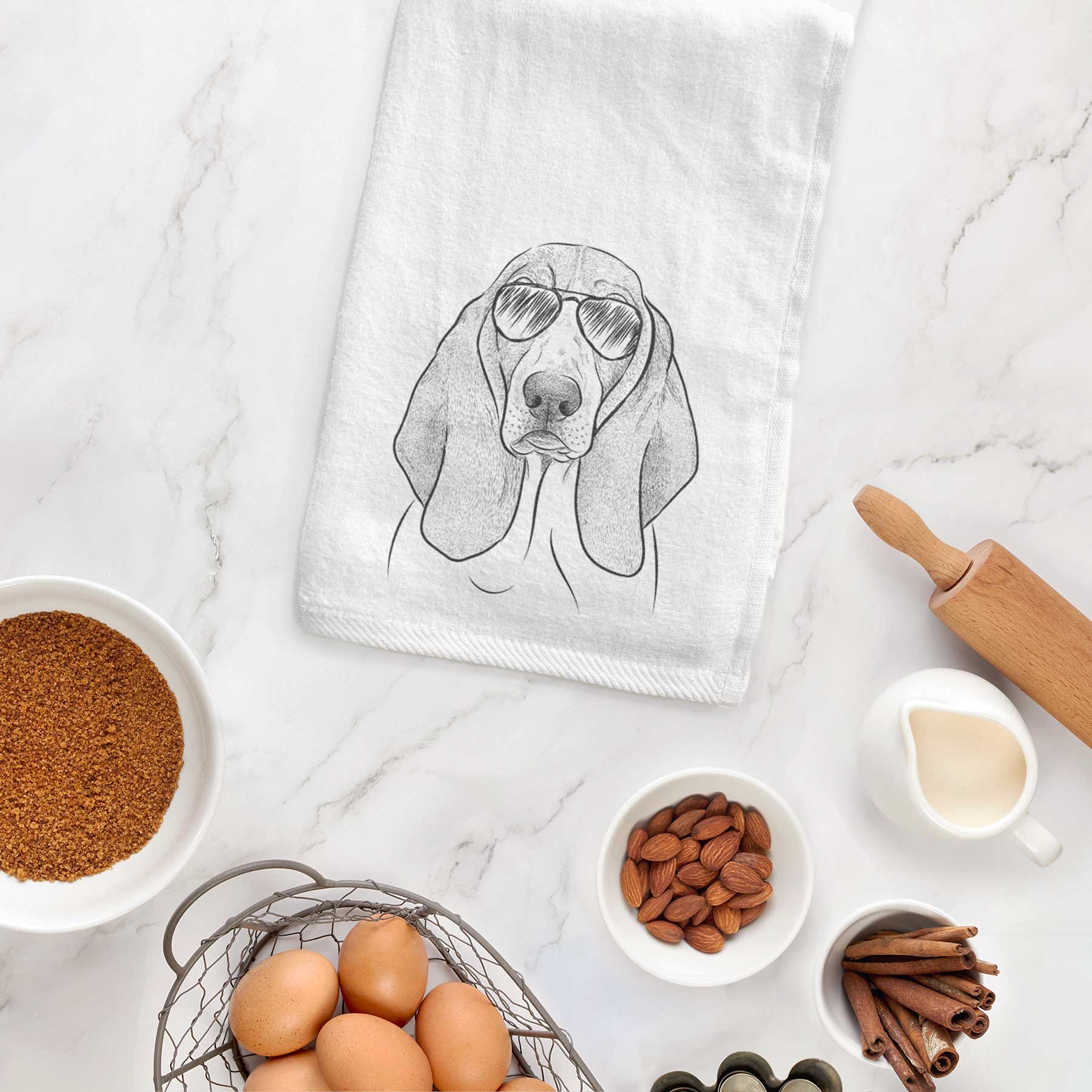 Addison the Basset Hound Decorative Hand Towel