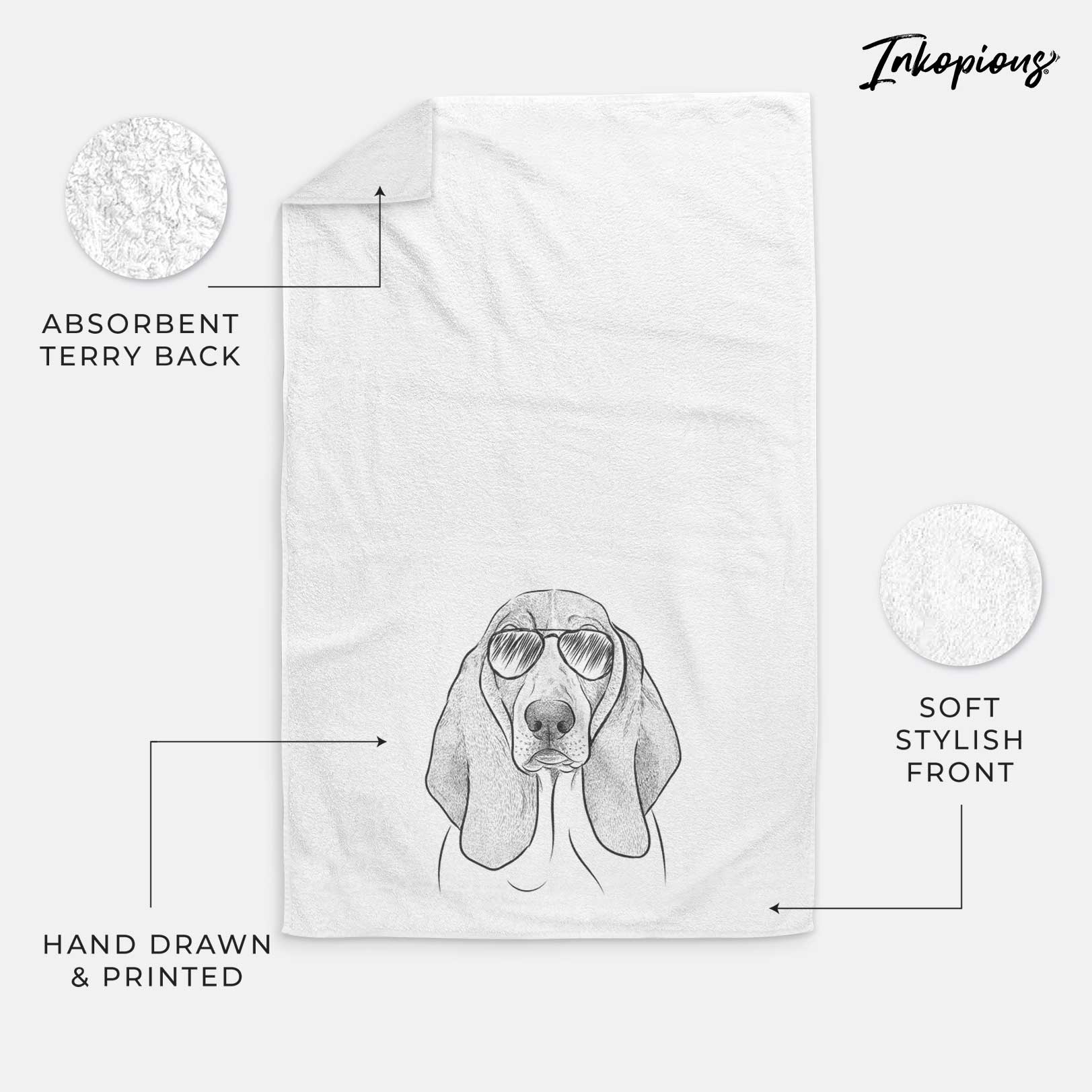 Addison the Basset Hound Decorative Hand Towel