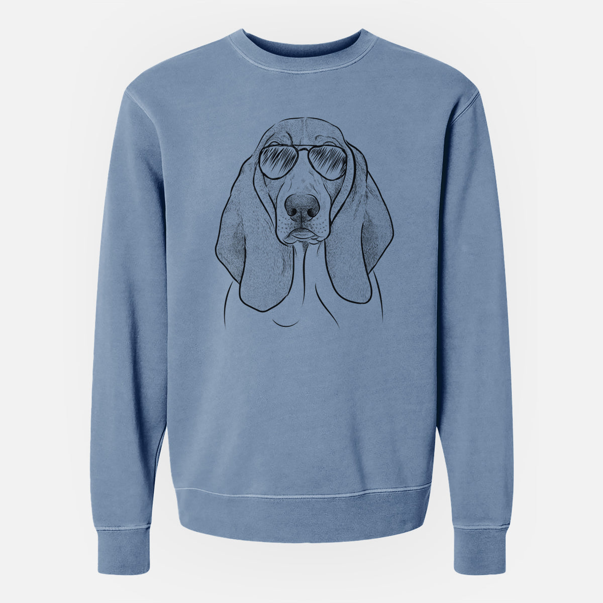 Aviator Addison the Basset Hound - Unisex Pigment Dyed Crew Sweatshirt