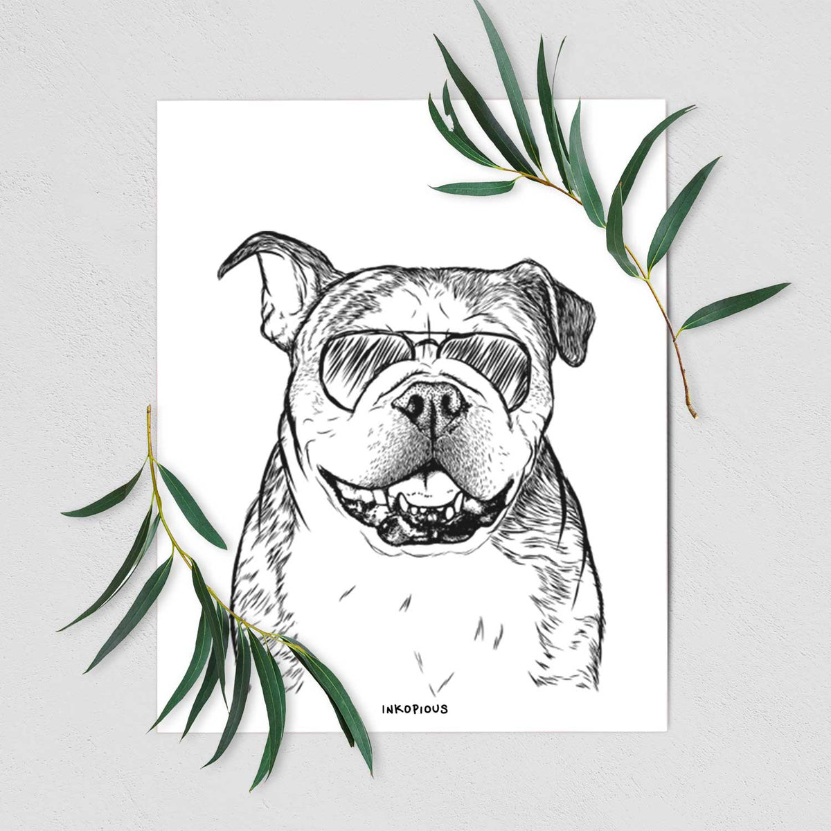 Agatha the Boston Bulldog Art Print
