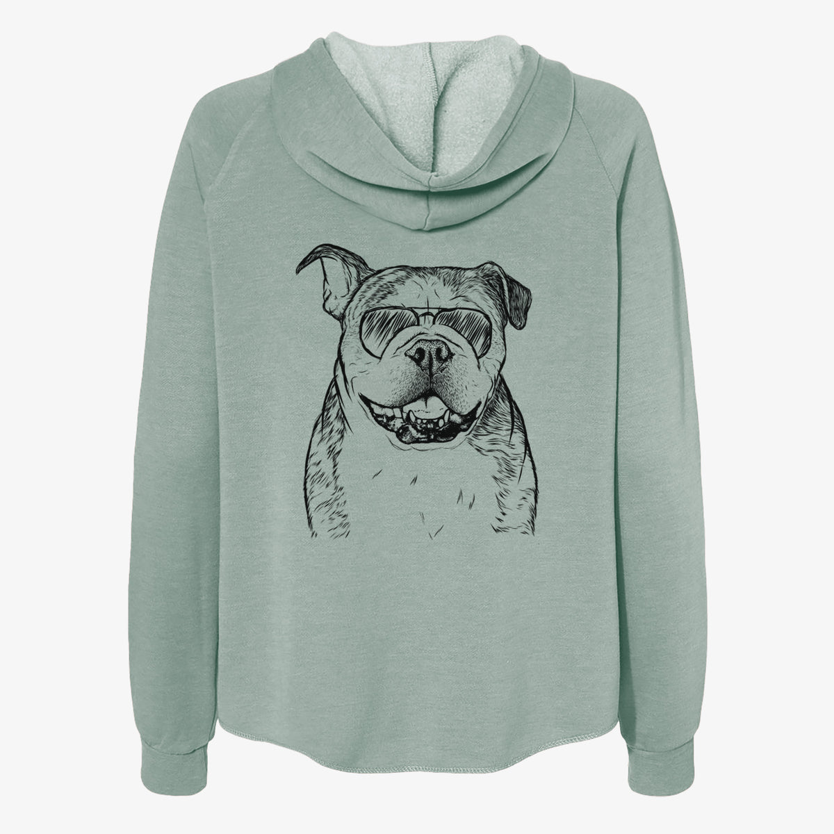 Agatha the Boston Bulldog - Women's Cali Wave Zip-Up Sweatshirt