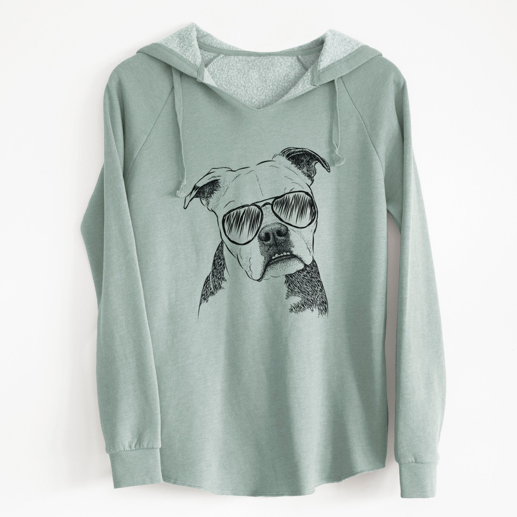 Aviator Aggy the Olde English Bulldogge - Cali Wave Hooded Sweatshirt