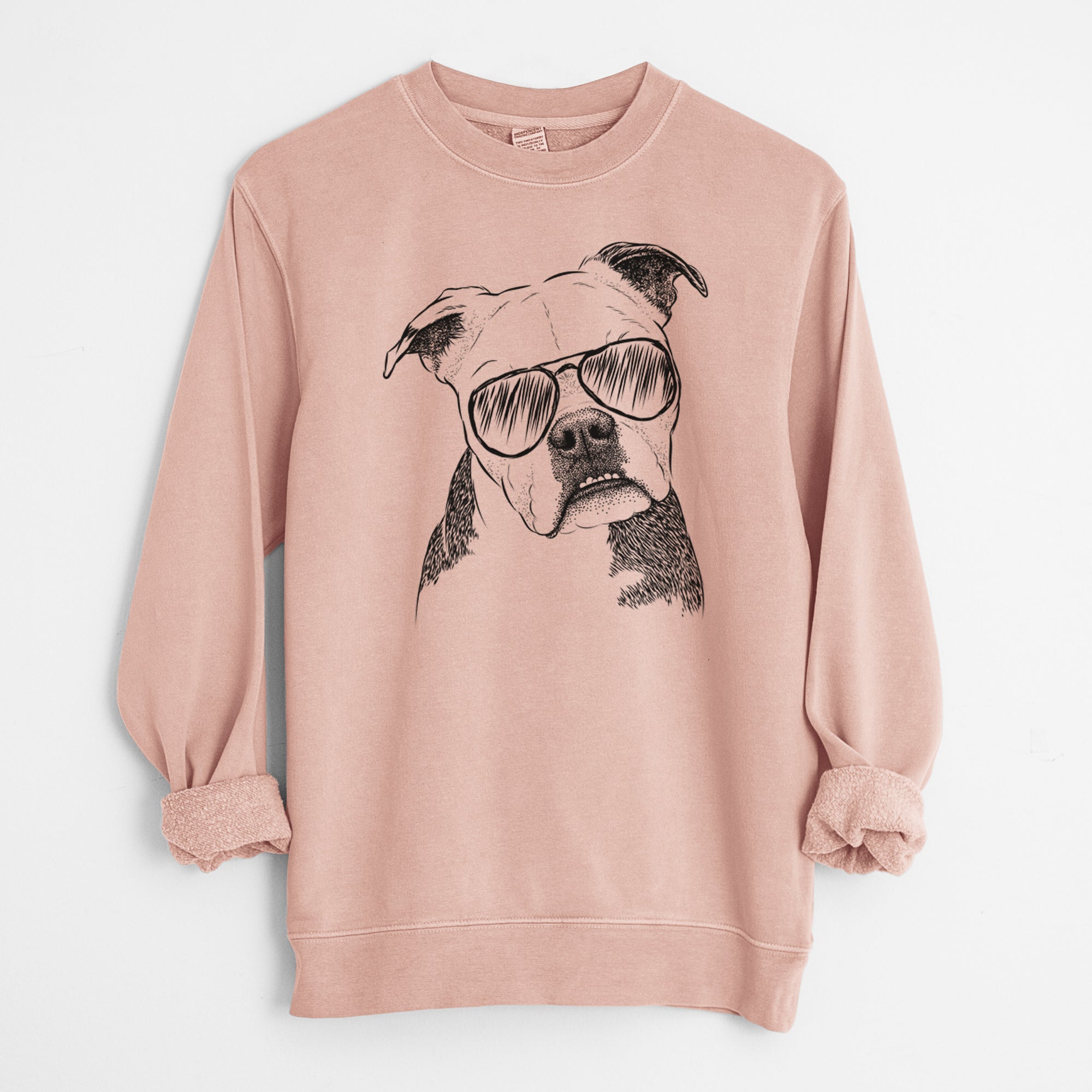 Aviator Aggy the Olde English Bulldogge - Unisex Pigment Dyed Crew Sweatshirt