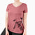 Aviator Aggy the Olde English Bulldogge - Women's V-neck Shirt