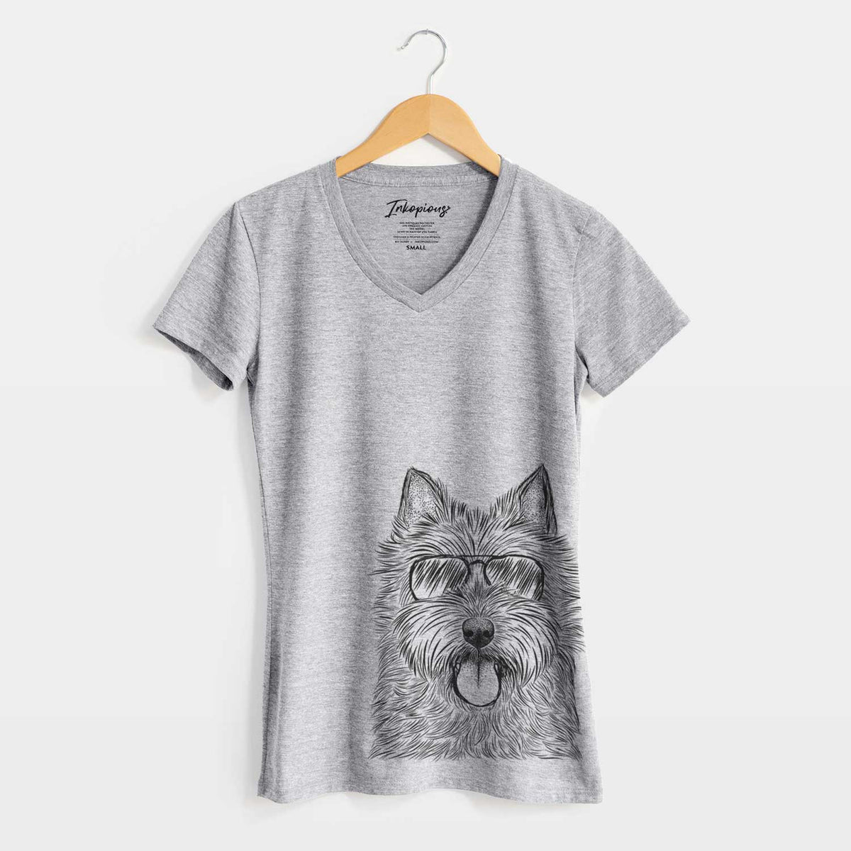 Aviator Alfie the Norwich Terrier - Women&#39;s V-neck Shirt