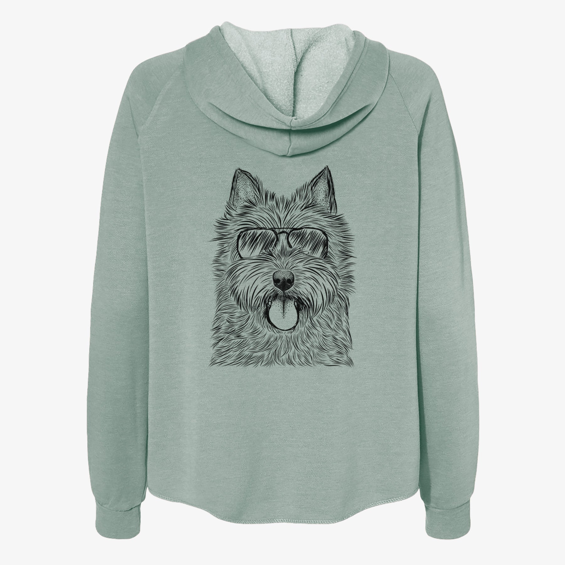 Alfie the Norwich Terrier - Women's Cali Wave Zip-Up Sweatshirt