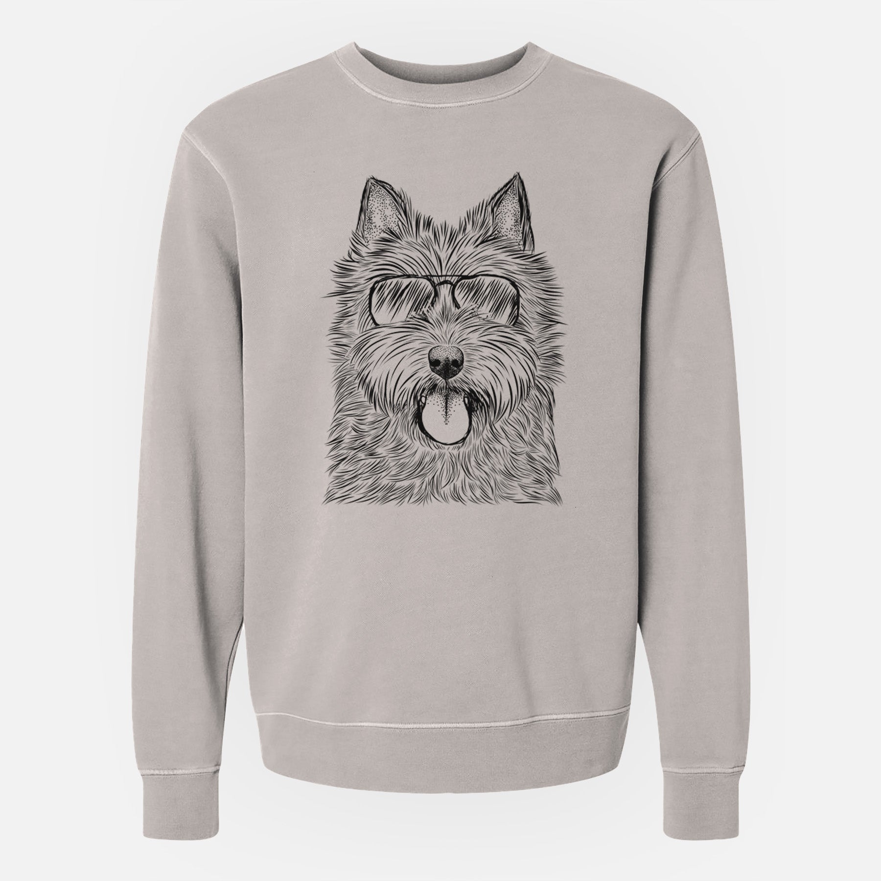 Aviator Alfie the Norwich Terrier - Unisex Pigment Dyed Crew Sweatshirt