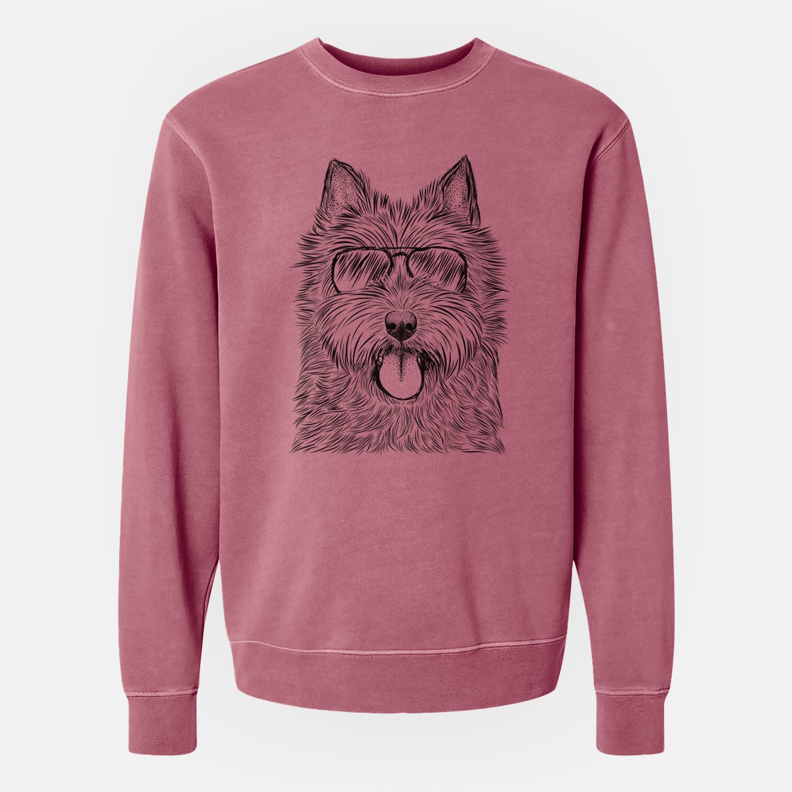 Aviator Alfie the Norwich Terrier - Unisex Pigment Dyed Crew Sweatshirt