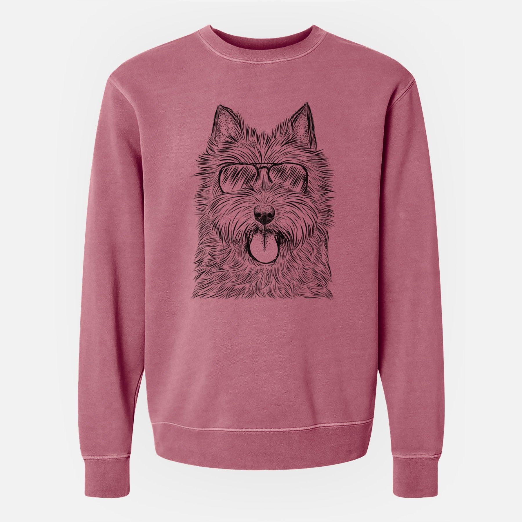 Aviator Alfie the Norwich Terrier - Unisex Pigment Dyed Crew Sweatshirt