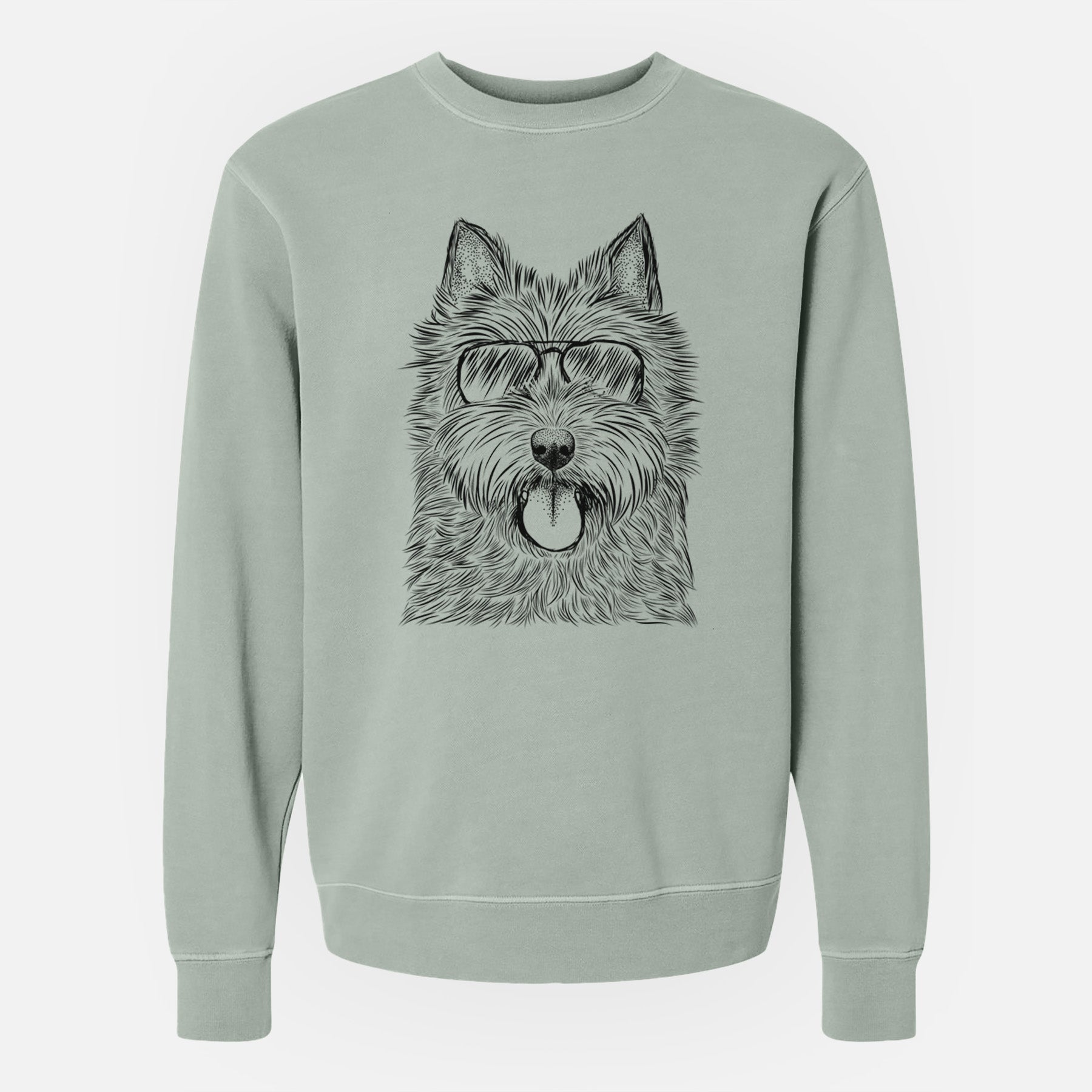 Aviator Alfie the Norwich Terrier - Unisex Pigment Dyed Crew Sweatshirt