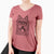 Aviator Alfie the Norwich Terrier - Women's V-neck Shirt