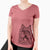 Aviator Alfie the Norwich Terrier - Women's V-neck Shirt