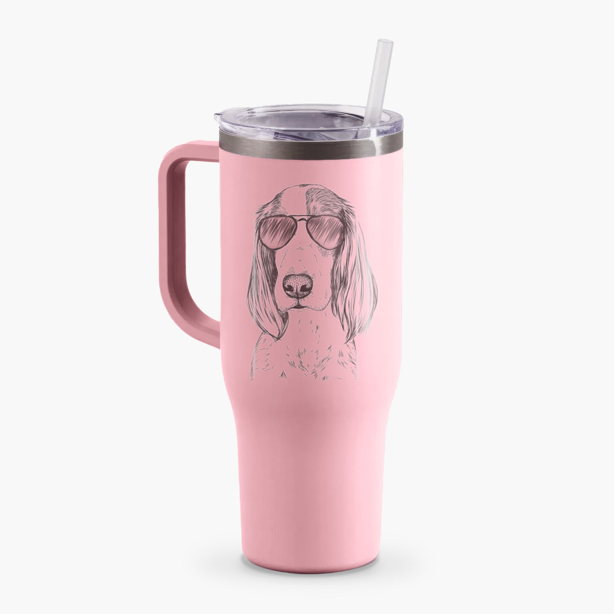 Aline the Irish Red and White Setter - 40oz Tumbler with Handle