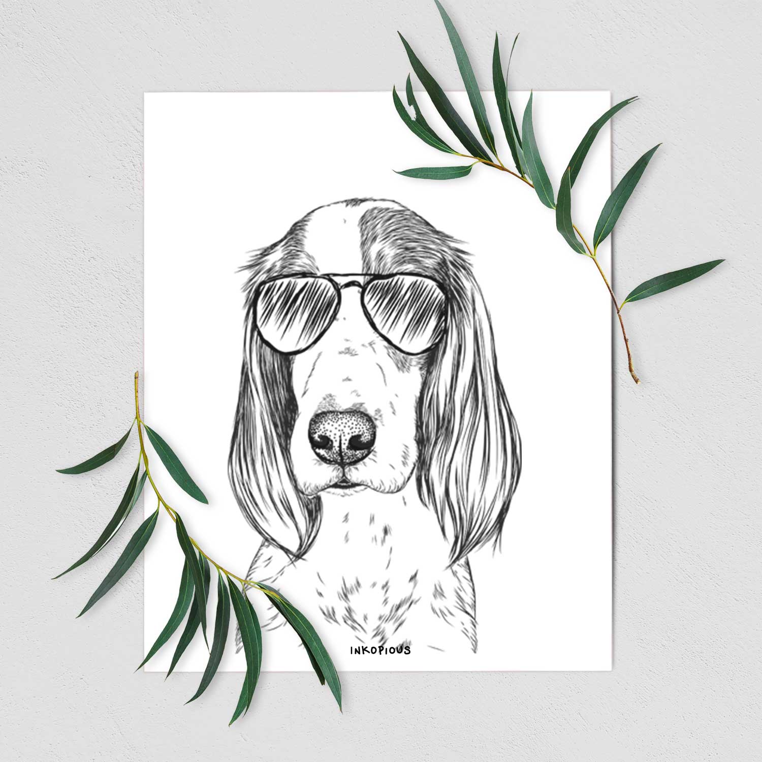 Aline the Irish Red and White Setter Art Print