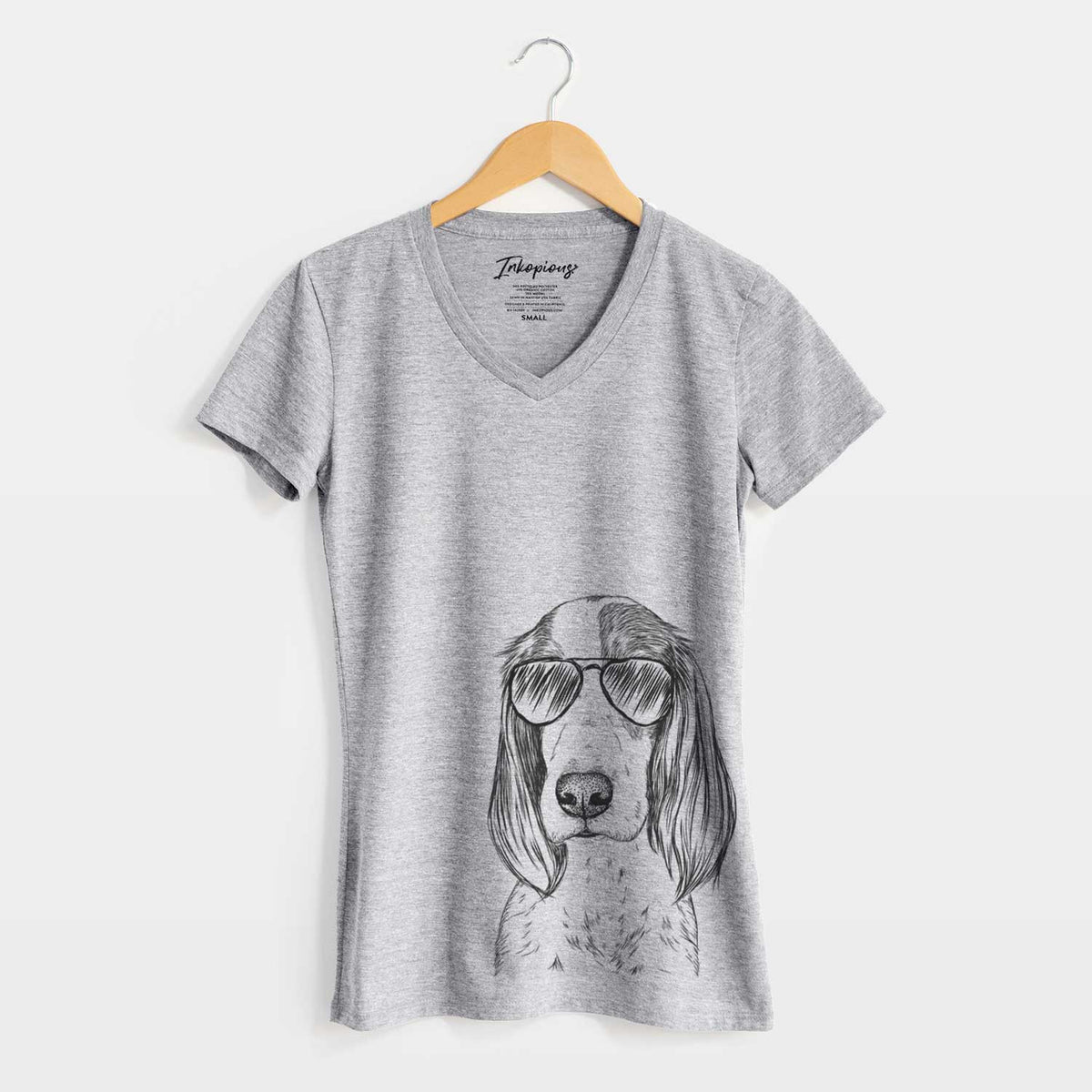 Aviator Aline the Irish Red and White Setter - Women&#39;s V-neck Shirt