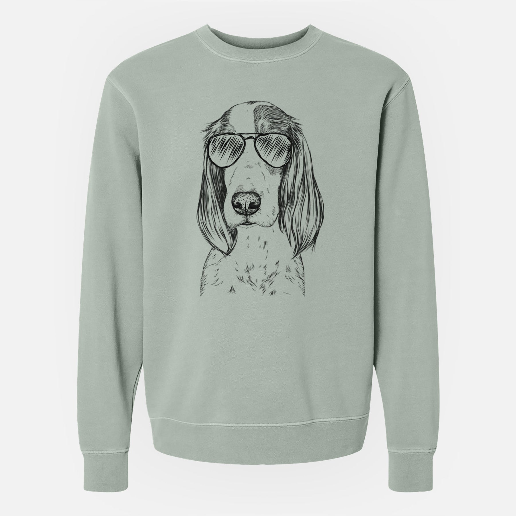 Aviator Aline the Irish Red and White Setter - Unisex Pigment Dyed Crew Sweatshirt