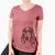 Aviator Aline the Irish Red and White Setter - Women's V-neck Shirt